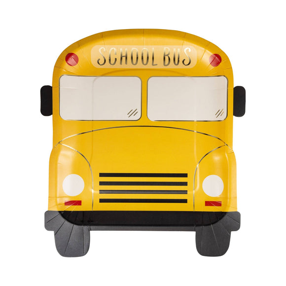 School Bus Shaped Paper Plate (x8)