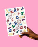 Football Tats - 64 Foil Temporary Tattoos