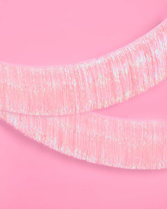Light Pink Foil Shimmering Fringe Garland