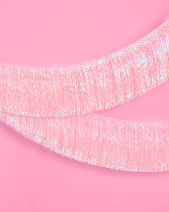 Light Pink Foil Shimmering Fringe Garland