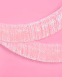 Light Pink Foil Shimmering Fringe Garland