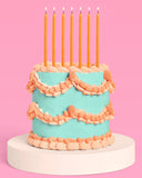 Orange Glitter Cake Candles 10pc