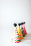 Mini Rainbow Pom Pom Party Hats (x8)
