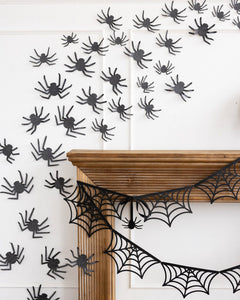 Glittered Wall Décor Spiders (x50)