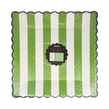 Green Stripe Pink Stripe 11" Plate Set (x8)