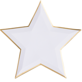 White & Gold Star Shaped Plates (x8)