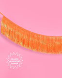 Orange Iridescent Fringe Banner