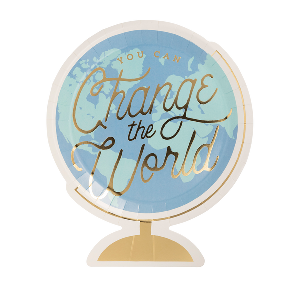 Change the World Globe Paper Plates (x8)