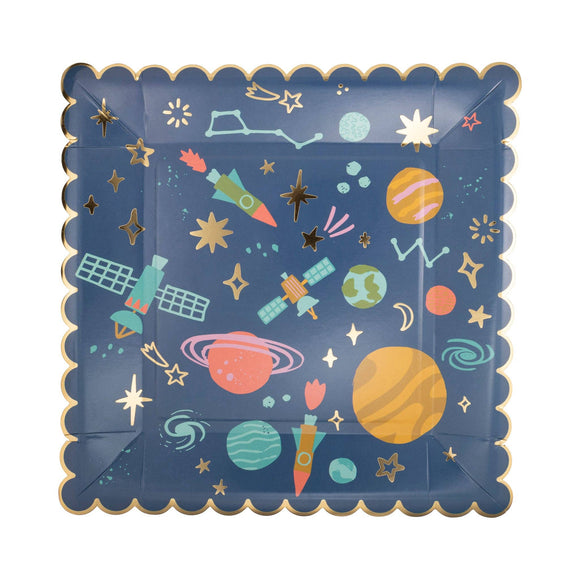 Space Pattern Square Plate (x8)