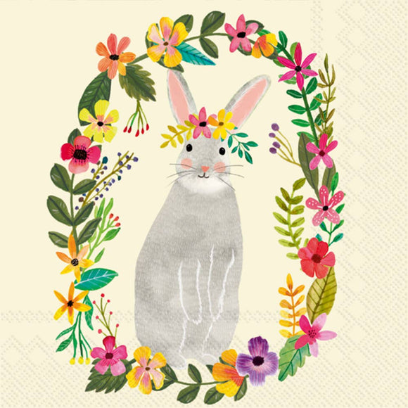 Easter Floral Bunny Napkins (x20)