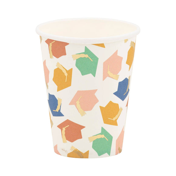 Graduation Colorful Caps Party Cup (x8)