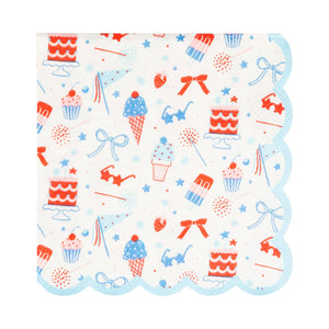 USA Summertime Pattern Cocktail Napkins (x24)