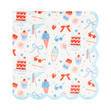 USA Summertime Pattern Cocktail Napkins (x24)