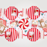 Pink & Red Signature Cabana Stripe Plates (x8)