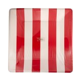 Red and Pink Striped 11" Plates (x8)