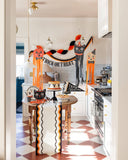 Orange and Black Ric Rac Paper Table Runner