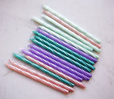 Purple/Teal Pearl Spiral 16Pc Candle Set