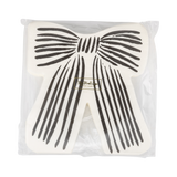 Black and Cream Bow Shaped Dinner Napkins (x24)