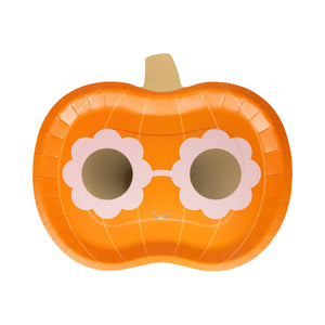 Groovy Pumpkin Shaped Paper Plates (x8)