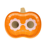 Groovy Pumpkin Shaped Paper Plates (x8)