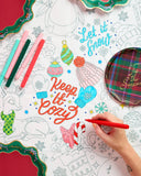 Merry Christmas Coloring Paper Tablecloth