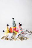 Mini Rainbow Pom Pom Party Hats (x8)