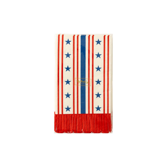 Stars and Stripes Scallop Dinner Napkins (x24)