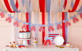 Blue & Red 9" Striped Paper Plates (x8)