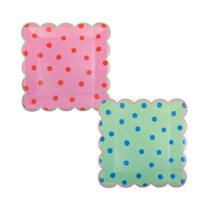 Polka Dot Plate Set (x8)