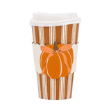 Striped Bow Pumpkin Pink To Go Cups (8ct 16oz)