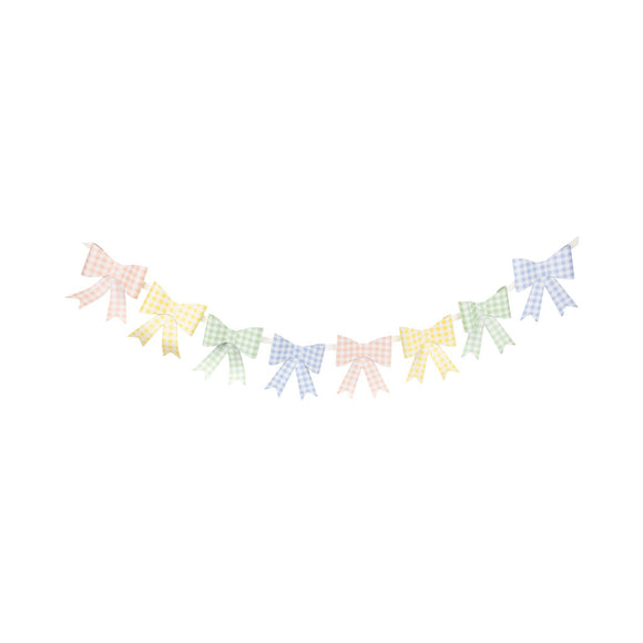 Gingham Bow Banner 7ft