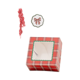 Plaid Bow Cookie Boxes (x6)