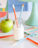 Colored Pencil Reusable Straws (x12)