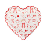 Vintage Bow Pattern Scalloped Heart Shapped Plates (x8)