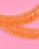 Orange Iridescent Fringe Banner