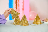 Golden Girl Mini Gold Fringe Party Hats Set (x4)