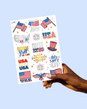 USA 4th of July - Foil Temporary Tattoos (x30)