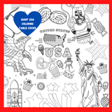 USA Patriotic 4th of July Summer Coloring Tablecloth