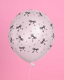 Black + White Bow Balloons | 24 pc 12 in