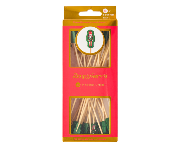 Nutcracker Christmas Large Cocktail Picks 30pk