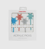 Snow Day Snowflake Acrylic Picks, 4 ct