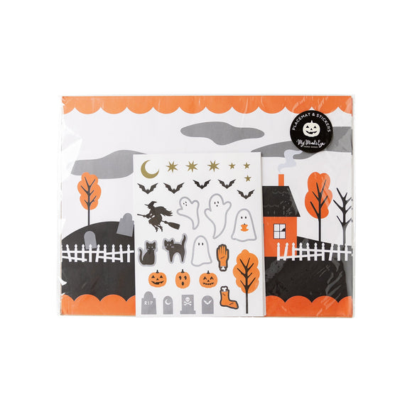 Halloween Paper Placemat with Stickers (x12)