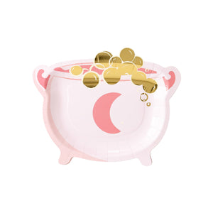 Pink Cauldron Shaped Plates (x8)