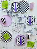 Black Cabana Stripe Cups (x8)