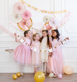 Princess Pink & Gold Party Fans (x6)