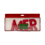 Puffy Red Velvet Merry Christmas Banner