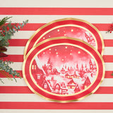 Christmas Village Wavy Paper Platters (x8)