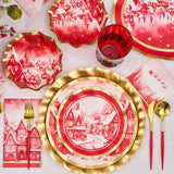 Christmas Village Wavy Paper Side Plate (x8)