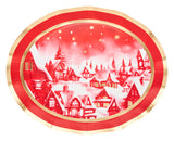 Christmas Village Wavy Paper Platters (x8)