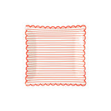 Red Striped Scalloped Plates (x8)